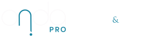 Logo for Ondo Pro + Sculpt & Drain, featuring a stylized 'ondo' with a blue drop/arc and the word PRO in blue.