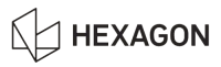 Hexagon logo with geometric shapes to the left of the word HEXAGON.